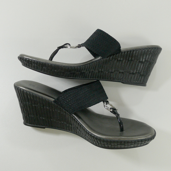 NWOB WHITE MOUNTAIN wedge sandals pewter size 8.5 - Picture 5 of 6